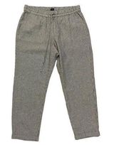 J.CREW Pants NEW Linen Cotton Tapered Cuff Leg Size 12 Pocket Black White Stripe Photo 0