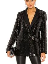 ANINE BING  Ace Sequined Blazer Black Photo 0