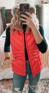 The North Face Orange Puffer Vest Photo 0