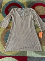 Jordan Taylor NWT  Collection Gold Metallic See Through Cut Out Coverup Dress Photo 0