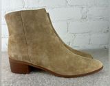 J.Crew  Walker Side Zip Tan Suede Leather Booties Women’s Size 8.5 Photo 0