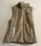 Patagonia Women's Los Gatos Vest Full Zip Fleece Jacket Beige tan medium outdoor Photo 0
