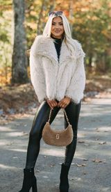 These Three Boutique Faux Fur Jacket Large Photo 0