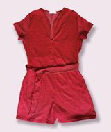Mango Red Polka Dot Romper Photo 0