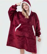Giant Christmas Blanket Hoodie Santa Photo 0