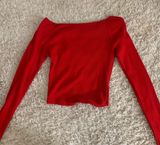 Brandy Melville Red Long Sleeve Shirt Photo 0