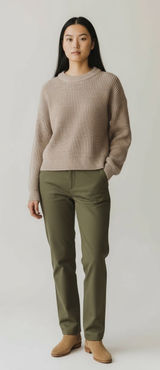 Uniqlo Women’s Minimalist Knit Cotton Sweater Beige Winter Fall Fashion XS Photo 0