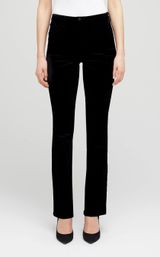 L'Agence Oriana Black Velvet High Rise Straight Leg Jeans Photo 0