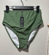 NWT Medium High Waisted Green Swim Bottom Photo 0