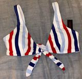 No Boundaries Red White Blue Bikini Top Photo 0
