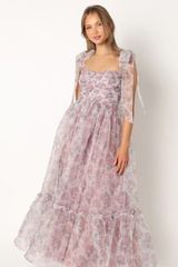 Petal & Pup FLORET MIDI DRESS - DARK PURPLE Photo 0