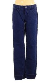 Madewell Cobalt Blue Rail Straight Leg Cuffed Hem Jeans Mid Rise Womens 25 Denim Photo 0