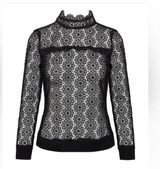 ANINE BING  Black Lace Sweatshirt Photo 0