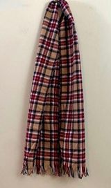 Pendleton  Virgin Wool Plaid Tan/Burgundy Scarf Photo 0
