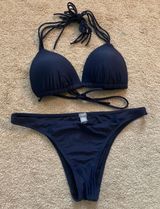 Aerie Triangle Bikini Navy Photo 0
