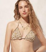 J. Crew Lettuce-trim Bikini Top Bamboo Gingham Photo 0