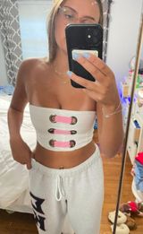 LF White Strapless Top Photo 0