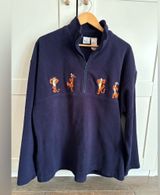Vintage 90s Disney Tigger Embroidered Fleece Quarter Zip Sweater in Blue Size XL Photo 0