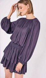 Elegant Purple Long Sleeve Dress mustard seed Photo 0