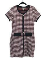 Coco and Shay Multi Metallic Tweed Boucle Pullover Crewneck Shirt Dress Large Black Photo 0