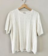 ALFRED DUNNER vintage cream cable knit tee Photo 0