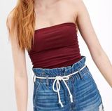 American Eagle Women's Medium Maroon Red Soft & Sexy Tube Top Ribbed Photo 0