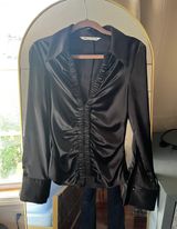 ZARA Satin Black Blouse Size XS Photo 0