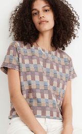 Madewell Checked Jacquard Setlist Boxy Oversized Tee Photo 0