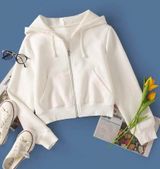 EXPRESS White Zip Up Sweatshirt Photo 0