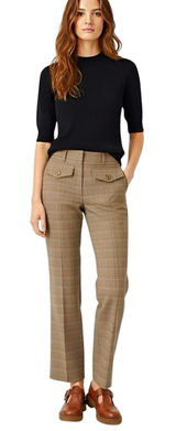 Larry Levine Womens Plaid Trousers Pants Sz 6 Office Siren Work Old Money Preppy Photo 0