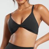 NWT Gymshark Elevate Twist Front Light Support Bralette Black Women's Size M Photo 0
