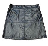 Alfani Black Faux Leather Mini Skirt 16 Punk Biker Photo 0