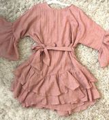 Pink Frill Dress Size M Photo 0