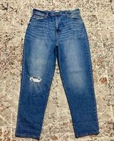 Loft high rise boyfriend baggy mom jeans size 12/31 distressed Photo 0