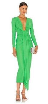 Solace London The Lorena Midi Dress in Bright Green Photo 0