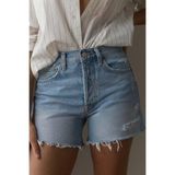 AGOLDE Parker Long Distressed Denim Shorts in Wash Swapmeet Size US 24 Photo 0