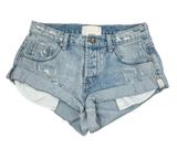 One Teaspoon ONE x Bandits Jean Shorts in Blue Photo 0