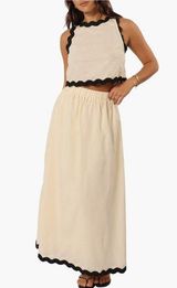 Petal & Pup Chrissy Sleeveless Cotton Top & Maxi Skirt Size S Set Photo 0