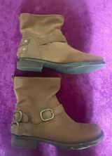 LUCKY BRAND Norton Leather Boots WESTERN COUNTRY COWGIRL Size 8 38 RUGGED MOTO Photo 0