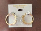 Isaac Mizrahi New York Gold Twisted Rhinestone Hoop Earrings Photo 0