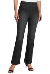 Soft Surroundings Soft Surrounding Elastic Waist Flare Straight Leg Faded Black Jeans Size Large Photo 0