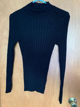 Cable & Gauge Stretch Fit Black Turtleneck Photo 0