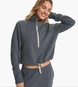 [Vuori] Charcoal Gray Sedona Half Zip Pullover Cropped Sweatshirt Size Small S Photo 0