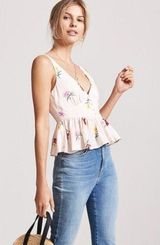 Forever 21 NWT Floral Peplum Top Photo 0