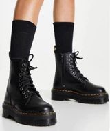 Unionbay Kiwi Leather Platform Combat Boots Photo 0