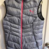 Puma Lightweight Puffer Vest Womens L G Gray Pink Full Zip Athletic Photo 0