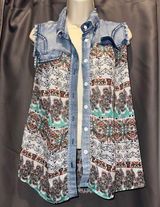 Papillon Jean Boho Short Sleeve Spring Summer Tank Top Photo 0