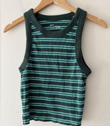 Aerie Blue and Green Striped Tank Top Free Spirit Cropped Photo 0