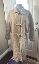 Thick wool Trench Coat Size large Tan Photo 0