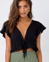Princess Polly Jamison Reid Crop Top Black Photo 0